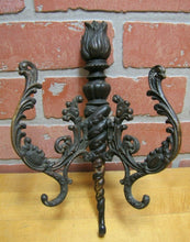 Load image into Gallery viewer, Antique 19c Bronze Flame Finial Ornate Hanger Hooks Decorative Arts Hardware