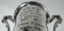 Load image into Gallery viewer, 1916 OC GC Golf Country Club Silver Plate Trophy Award Cup Lillian Crans Wallace