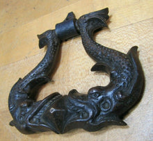 Load image into Gallery viewer, Koi Dauphin Devil Fish Antique Bronze Door Knocker Pull Ornate Hardware Element