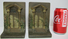 Load image into Gallery viewer, BRADLEY HUBBARD B&H COLONIAL DOOR Antique Bookends Cast Iron Old Paint Ornate