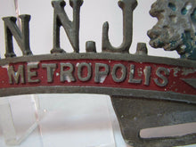 Load image into Gallery viewer, LINDEN NJ INDUSTRY'S METROPOLIS Vanity LIcense Plate Topper Sign Souvenir Ad