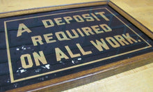 Load image into Gallery viewer, A DEPOSIT REQUIRED ON ALL WORK Original Old Reverse on Glass Wooden Framed Sign