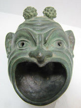 Load image into Gallery viewer, 19c Antique Grotesque Mask Grand Tour Bronze Souvenir Decorative Arts Oil Lamp