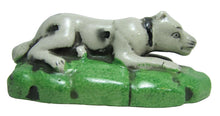 Load image into Gallery viewer, RECUMBENT DOG Decorative Art Statue Figurine lying resting black white dog
