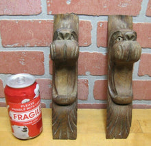 Load image into Gallery viewer, Antique Wood Hand Carved Beast Monster Heads Architectural Hardware Elements