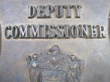 Load image into Gallery viewer, DEPUTY COMMISSIONER HUDSON CO BLVD Old Bronze Badge Plaque Nameplate Advertising Sign Auto Truck Badge