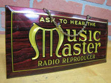 Load image into Gallery viewer, MUSIC MASTER RADIO REPRODUCER Original Old Ad Sign Whitehead Hoag Newark NJ