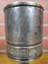 Load image into Gallery viewer, 1886 NRC NEWPORT RIFLE CLUB Award Trophy Silver Plate Goblet Mountain Scene