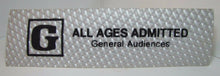 Load image into Gallery viewer, 1970s G ALL AGES PERMITTED Movie Theatre HOLOGRAPHIC Rating Ad Theater Sign