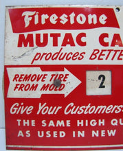 Load image into Gallery viewer, 1940s FIRESTONE TIRES Advertising Sign Gas Station Repair Shop Retread Mold