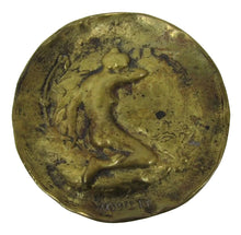 Load image into Gallery viewer, MODESTY Nude Maiden Old Decorative Arts Brass Tray Card Tip Pin Trinket Jewelry