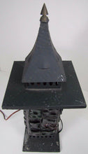 Load image into Gallery viewer, Mid Century Chunk Glass Lamp Multi Color Tin Tiered Top Decorative Art Light