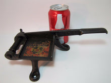 Load image into Gallery viewer, Antique Cast Iron Tobacco Cutter No 0 (zero) smaller hard to find w advertising
