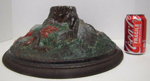 Load image into Gallery viewer, CHRISTMAS TREE Stand Poinsettia Rocks Roots Antique Cast Iron HIgh Relief Unique