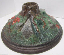 Load image into Gallery viewer, CHRISTMAS TREE Stand Poinsettia Rocks Roots Antique Cast Iron HIgh Relief Unique
