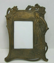 Load image into Gallery viewer, Art Nouveau Lovely Maiden Butterflies Flowers Antique Decorative Arts Frame