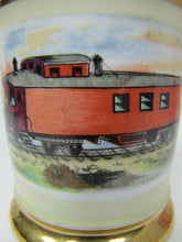 Load image into Gallery viewer, TRAIN CABOOSE RAILROAD Old Advertising Occupational Shaving Mug Porcelain 1212