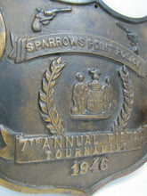 Load image into Gallery viewer, 1940s SPARROWS POINT POLICE PISTOL TOURNAMENT Bronze Plaque Sign Baltimore Md