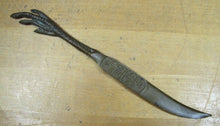 Load image into Gallery viewer, DE-OXIDIZED BRONZE CHICKEN CLAW FOOT Old Advertising Letter Opener Page Turner