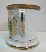 Load image into Gallery viewer, TRAIN CONDUCTOR Antique Occupational Shaving Mug JE Whitaker Aug KERN St LOUIS