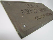 Load image into Gallery viewer, JERSEY APARTMENTS Old Brass Building Plaque Sign ASBURY PARK New Jersey Shore Ad
