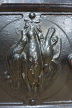 Load image into Gallery viewer, DEAD GAME BIRDS Antique Cast Iron Stove Front Plaque Door LH Decorative Art Sign