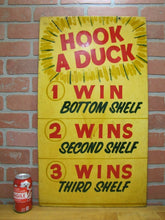 Load image into Gallery viewer, HOOK A DUCK Double Sided Amusement Park Carnival Boardwalk Wood Sign 1 2 3 WINS