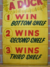 Load image into Gallery viewer, HOOK A DUCK Double Sided Amusement Park Carnival Boardwalk Wood Sign 1 2 3 WINS