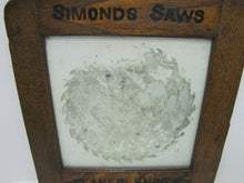Load image into Gallery viewer, SIMONDS SAWS ARE THE BEST Antique Reverse Glass Mirror Sign FITCHBURG MASS USA