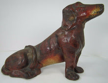 Load image into Gallery viewer, DACHSCHUND Antique Sitting Dog Doorstop Big Weiner Rare Decorative Art Statue