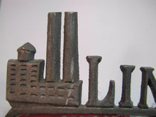 Load image into Gallery viewer, LINDEN NJ INDUSTRY'S METROPOLIS Vanity LIcense Plate Topper Sign Souvenir Ad