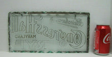 Load image into Gallery viewer, FLEISCHMANN'S CONGRESS HALL MARYLAND RYE Chip Scallop Glass Pre Prohibition Sign