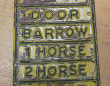 Load image into Gallery viewer, 1944 VENDOR Embossed Tin Truck Auto Plate Sign DOOR BARROW 1 HORSE 2 HORSE MOTOR