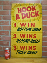 Load image into Gallery viewer, HOOK A DUCK Double Sided Amusement Park Carnival Boardwalk Wood Sign 1 2 3 WINS