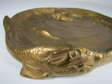 Load image into Gallery viewer, Antique Art Nouveau Berndorf Girl Waves Koi Dauphin Fish Decorative ArtsTray