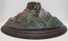 Load image into Gallery viewer, CHRISTMAS TREE Stand Poinsettia Rocks Roots Antique Cast Iron HIgh Relief Unique