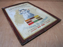 Load image into Gallery viewer, LACQUERET STANDARD VARNISH WORKS Antique Self Framed Tin Sign CHAS SHONK CHICAGO