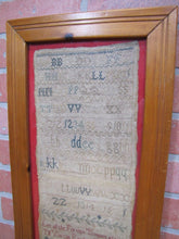 Load image into Gallery viewer, 1830 LET ALL THE FOREIGN TONGUES ALONE SARAH ANN STAPP 19c School Girl Sampler