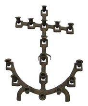 Load image into Gallery viewer, NAVAL CHAPEL ANCHOR Antique Folk Art Candlestick Holder Ship Boat Nautical Sixteen Candle Holder
