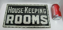 Load image into Gallery viewer, HOUSE-KEEPING ROOMS Antique Chip Glass Scalloped Edge Foil Mirror Servents Sign