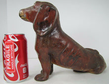 Load image into Gallery viewer, DACHSCHUND Antique Sitting Dog Doorstop Big Weiner Rare Decorative Art Statue
