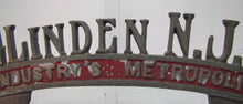 Load image into Gallery viewer, LINDEN NJ INDUSTRY'S METROPOLIS Vanity LIcense Plate Topper Sign Souvenir Ad