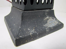 Load image into Gallery viewer, Mid Century Chunk Glass Lamp Multi Color Tin Tiered Top Decorative Art Light