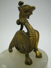 Load image into Gallery viewer, Griffin Dragon Monster Beast Antique Bronze Figural Decorative Arts Marble Base