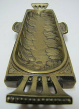 Load image into Gallery viewer, Antique Decorative Arts Brass Tray Leaves Ornate Card Tip Trinket Pen Rest
