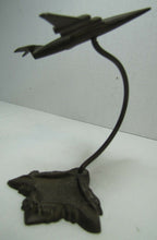 Load image into Gallery viewer, Art Deco Bronze Airplane Tray Ashtray Card Tip Trinket Jet Fighter Plane