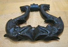 Load image into Gallery viewer, Koi Dauphin Devil Fish Antique Bronze Door Knocker Pull Ornate Hardware Element