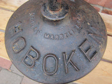 Load image into Gallery viewer, HOBOKEN PD Old Street Sign NO PARKING DURING CHURCH SERVICE Cast Iron Base NJ NY