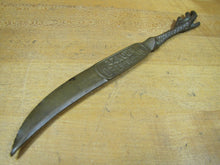 Load image into Gallery viewer, DE-OXIDIZED BRONZE CHICKEN CLAW FOOT Old Advertising Letter Opener Page Turner