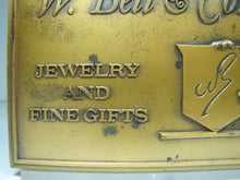 Load image into Gallery viewer, W BELL & Co JEWELRY AND FINE GIFTS Old Solid Brass Store Plaque Ad Sign Griffin